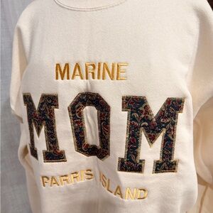 Vintage Marine Mom Parris Island Crewneck Sweatshirt USA Made Size L